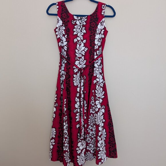 Royal Hawaiian Creations red, black, and white sleeveless dress EUC XS - Picture 3 of 9